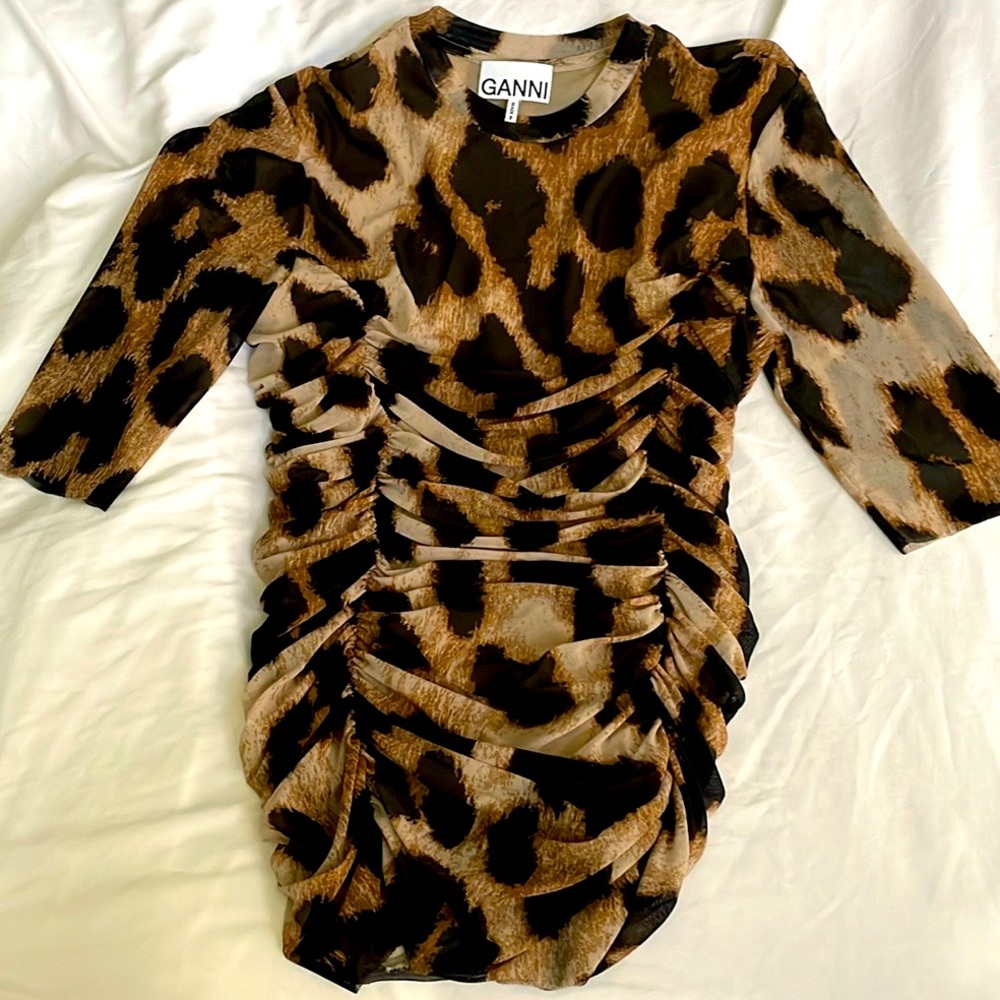 Animal print top by Ganni size 36 (Size 0, US or XXS)